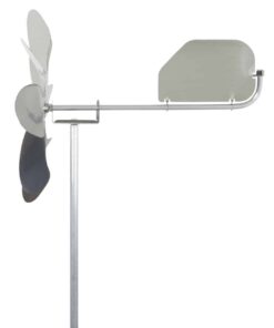 Hochwertige Windmühle mit Wetterstation an stabilem Mast, ideal für zuverlässige Wetterdaten.