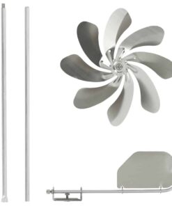 Windkraftanlage, Metallflügel, Montageset, für nachhaltige Energiegewinnung und umweltfreundliche Stromproduktion.