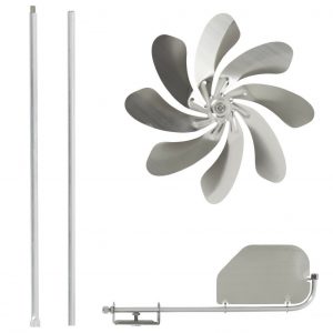 Windkraftanlage, Metallflügel, Montageset, für nachhaltige Energiegewinnung und umweltfreundliche Stromproduktion.