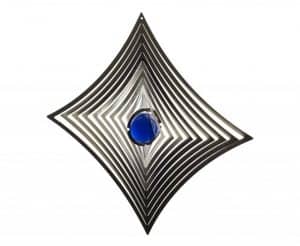 Abstraktes digitales Kunstwerk mit geometrischem Muster und blauer Farbdetail.