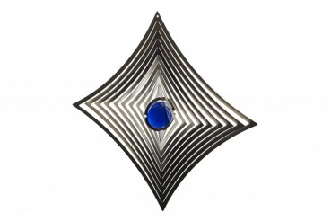 Abstraktes digitales Kunstwerk mit geometrischem Muster und blauer Farbdetail.
