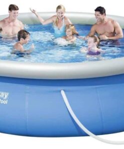 Aufblasbarer Familienpool, ideal für Sommer im Garten, schnell aufzubauen, mit Kindern und Erwachsenen nutzbar.